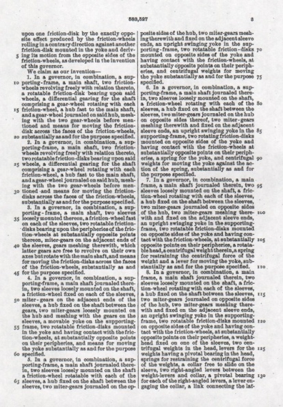 WOODWARD COMPENSATING GOVERNOR  Patent No  583 527  June 1 1897 007